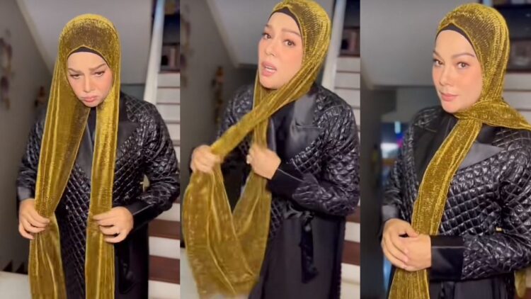 Gelagat Sharifah Shahirah Cuba Ikut Stail Tudung Nora Danish, Raih Perhatian [VIDEO]