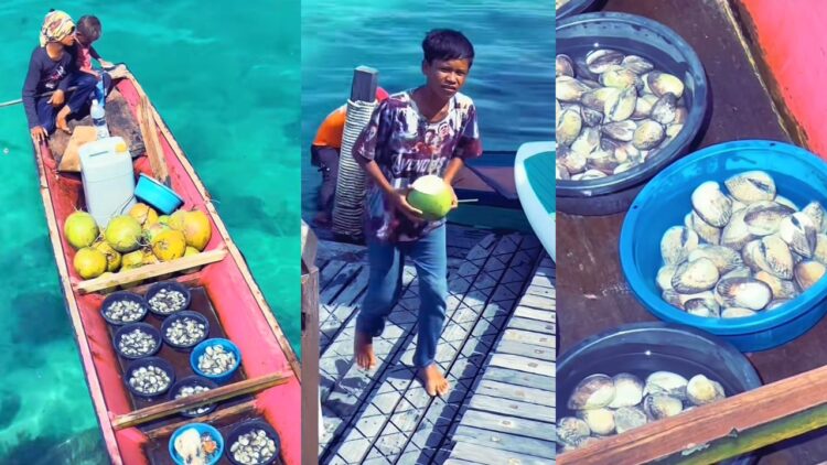 Gelagat Che Ta Minum Air Kelapa Tepi Laut, Raih Perhatian Ramai! [VIDEO] 