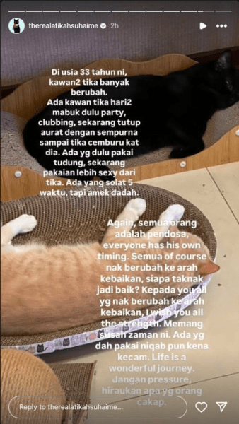 Atikah Suhaime Jawab Teguran Netizen