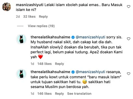 Atikah Suhaime Jawab Teguran Netizen