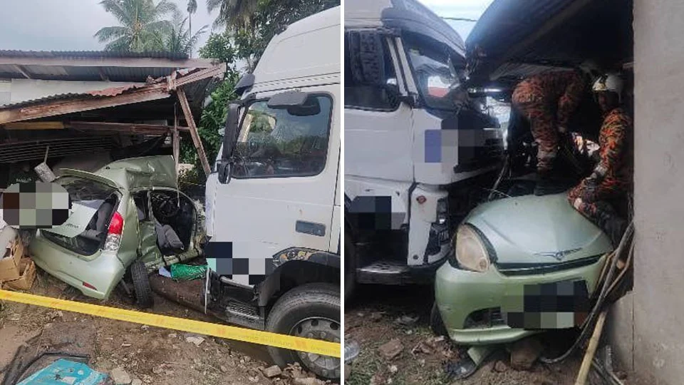 Treler seret kereta dinaiki nenek, 4 cucu dan pembantu rumah