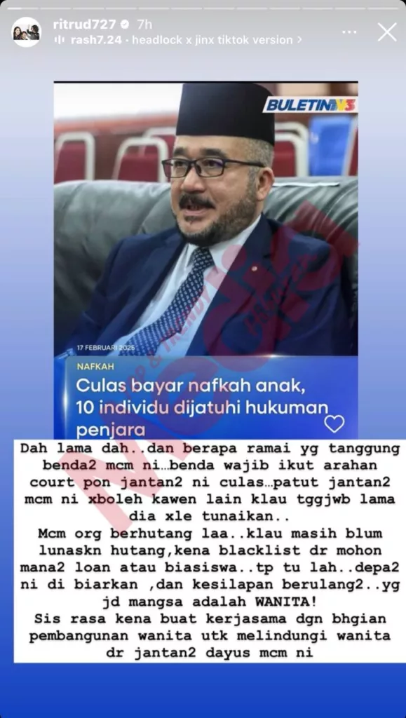 Rita Rudaini -  lelaki culas bayar nafkah anak selepas cerai tak boleh kahwin lain