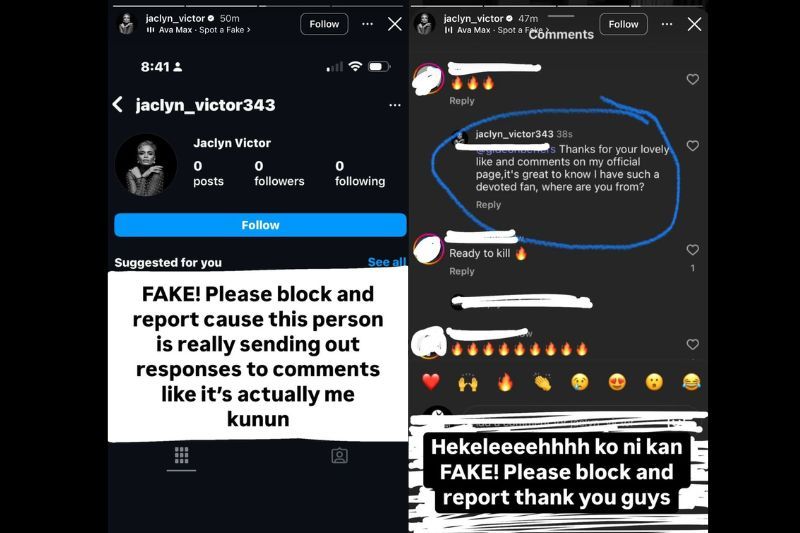 Akaun IG palsu menyamar jadi Jaclyn Victor, siap balas komen peminat