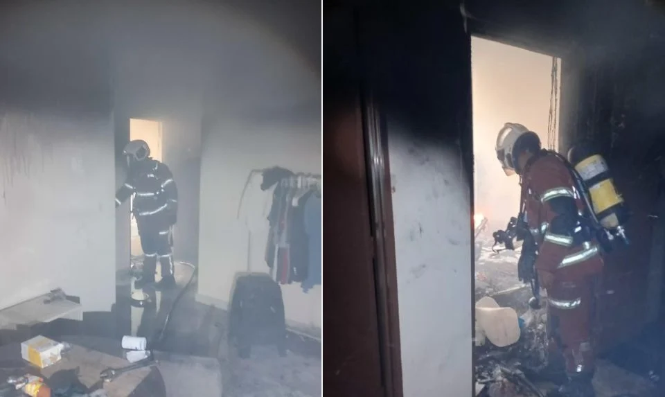 Tiga sesak nafas pangsapuri terbakar