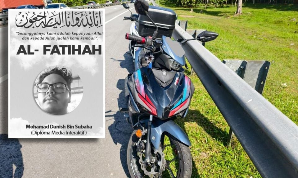 Pelajar kolej maut motosikal terbabas rempuh besi penghadang lebuh raya