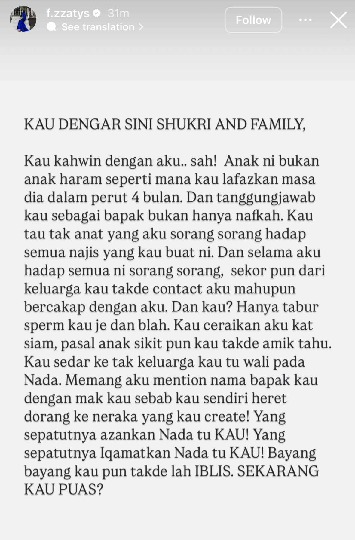 Fara Salleh Kesal Shuk Sahar Culas Tanggungjawab Sebagai Suami & Bapa!