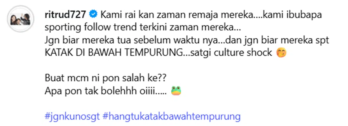 Rita Rudaini sindir ibu bapa ‘hati busuk’ selepas potluck sekolah anak jadi isu.