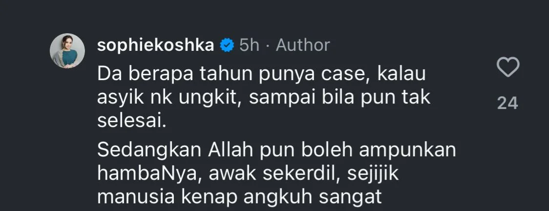 Sophia Albarakbah Berang Isu Lama Dengan Aliff Aziz Diungkit Semula