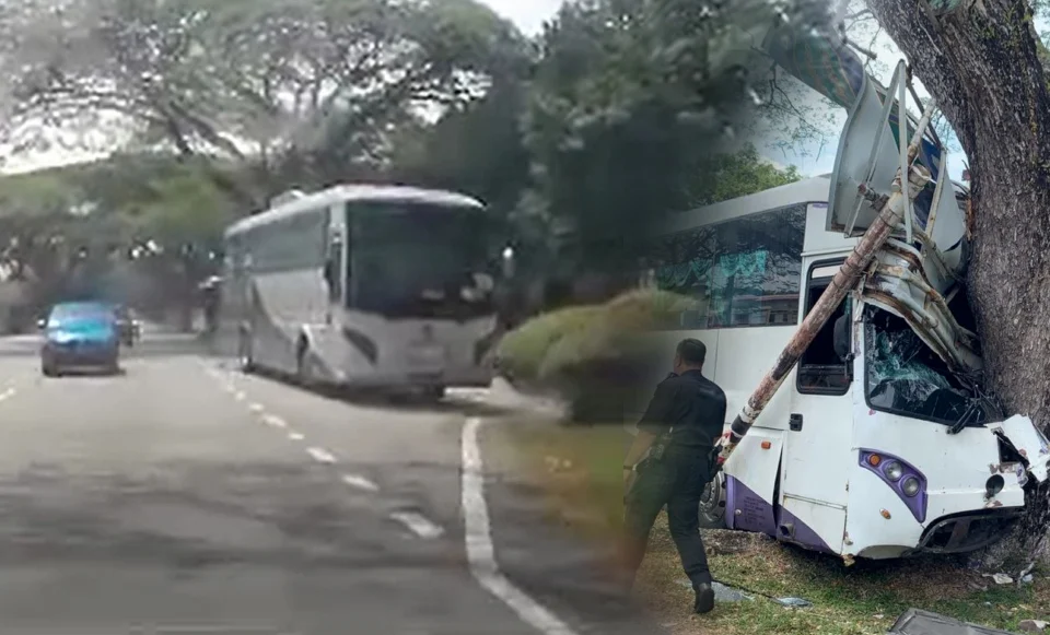 Seorang guru, 3 murid cedera bas dinaiki langgar pokok di UPM