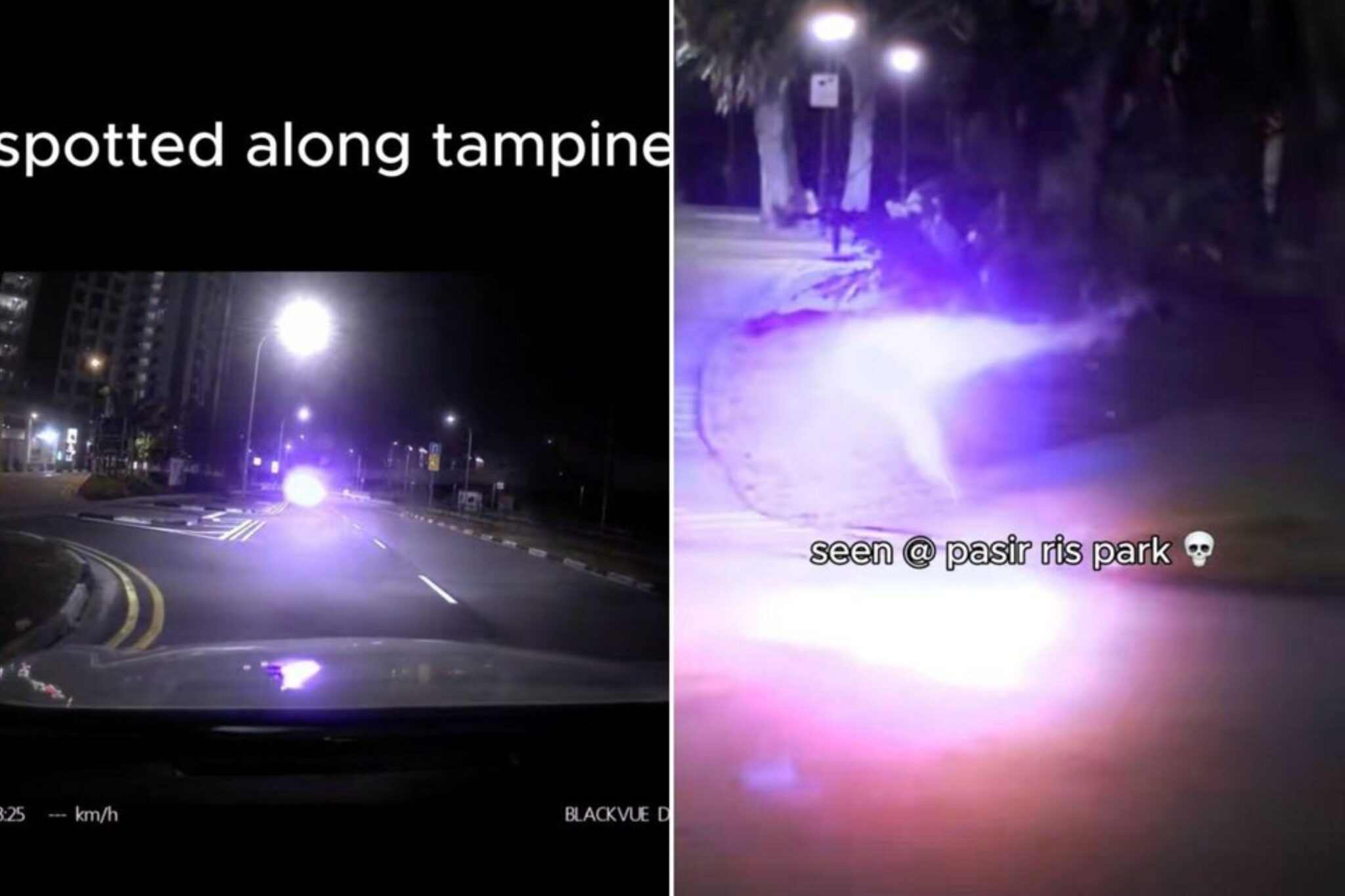 Bebola bercahaya meletup di tanah