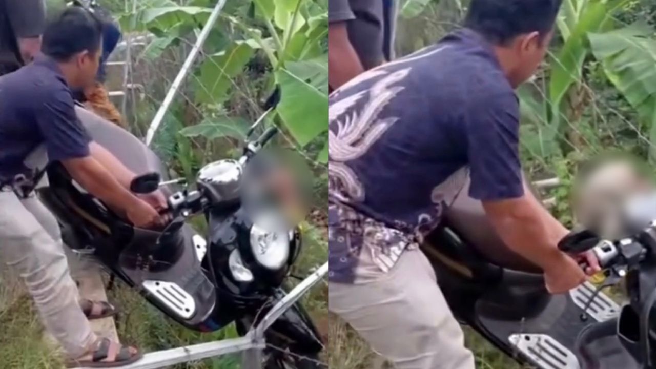 Bibir tertusuk kawat duri semasa belajar tunggang motosikal