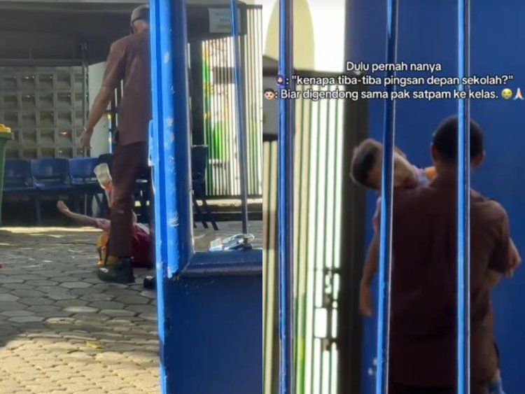 Murid pura-pura pengsan, biar ‘pak guard’ dukung ke kelas