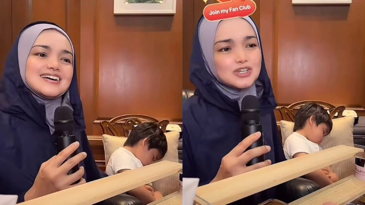 Telatah Afwa Tidur Semasa Siti Nurhaliza Sedang Live [VIDEO]