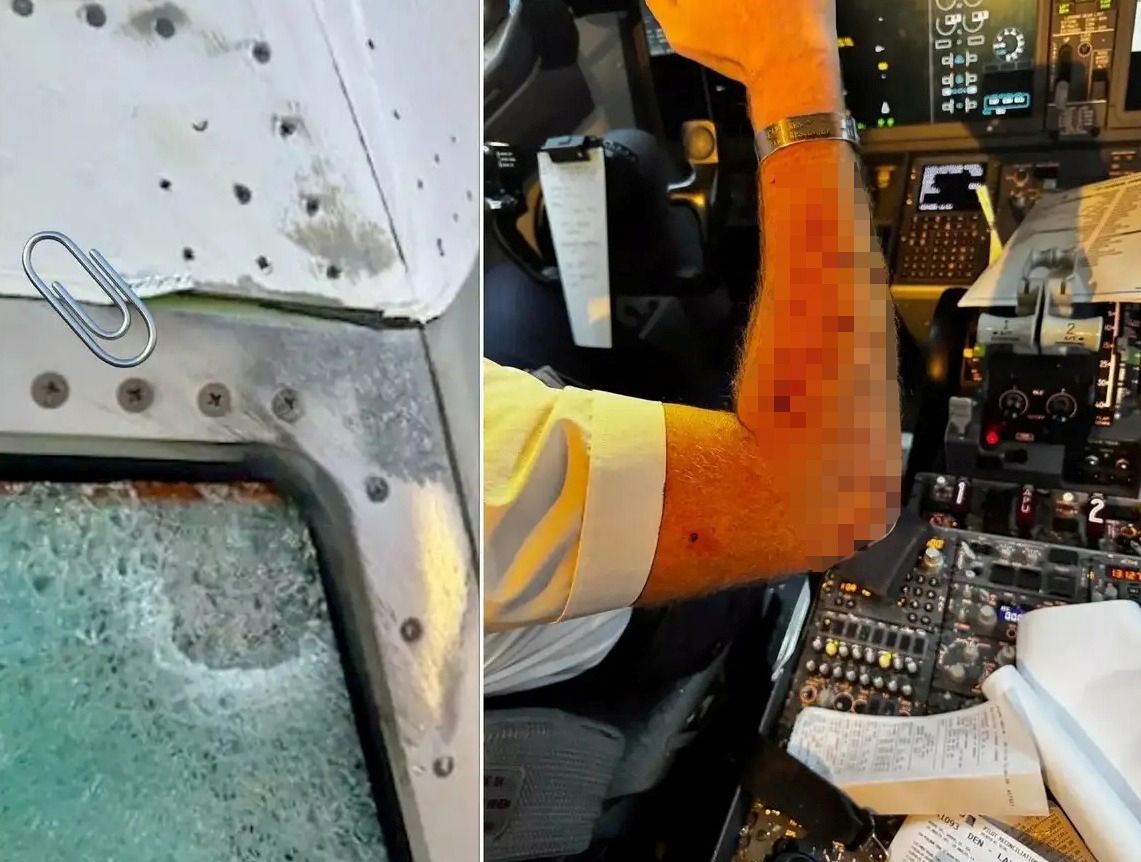 Objek misteri hentam cermin kokpit, juruterbang cedera