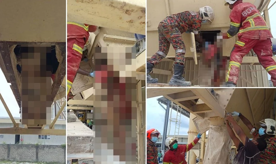 Lelaki maut tersepit dalam mesin pengisar pasir