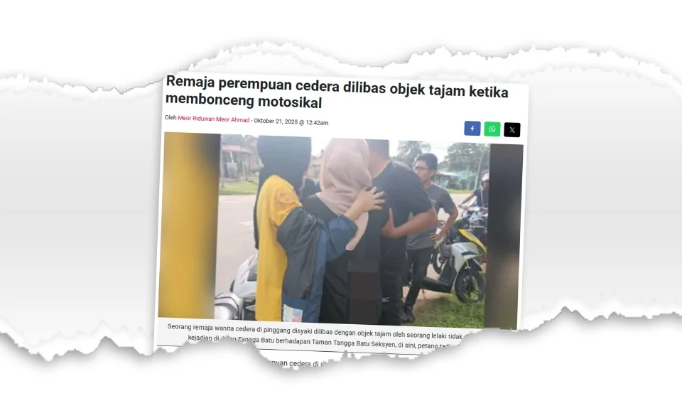 Polis tahan lelaki libas gadis dengan objek tajam