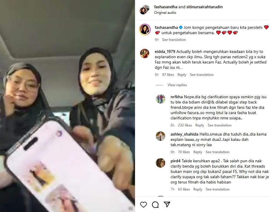 Kecoh Isu Unfollow Fazura! Fasha Sandha Akhirnya Bersuara, Siap Buat Tutorial Lagi!