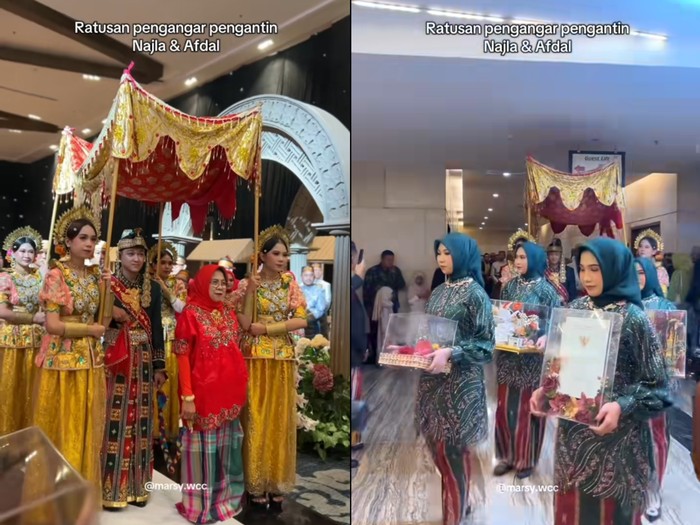 Ratusan pengiring bawa hantaran, mas kahwin hampir setengah juta