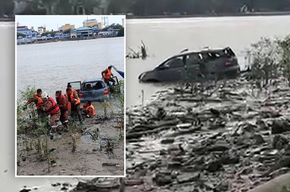 Wanita lemas MPV jatuh dalam Sungai Muar