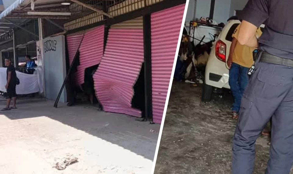 Pemandu selamat, kereta terbabas masuk kedai 'bundle'