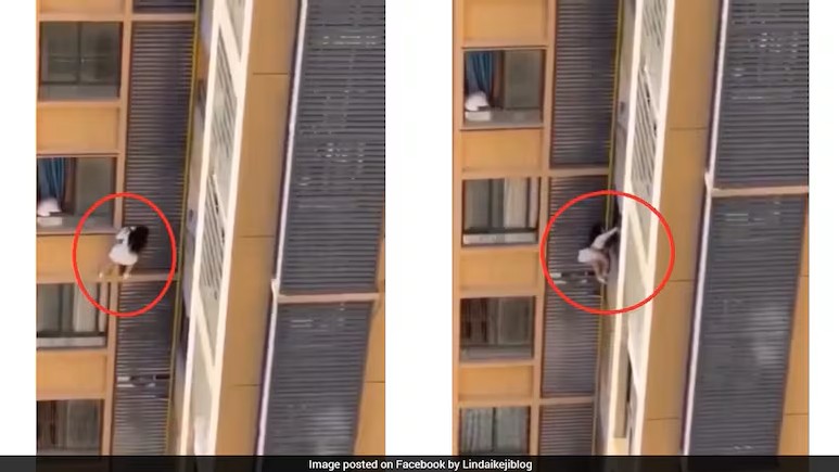 Skandal bergayut di balkoni, lari daripada isteri teman lelaki