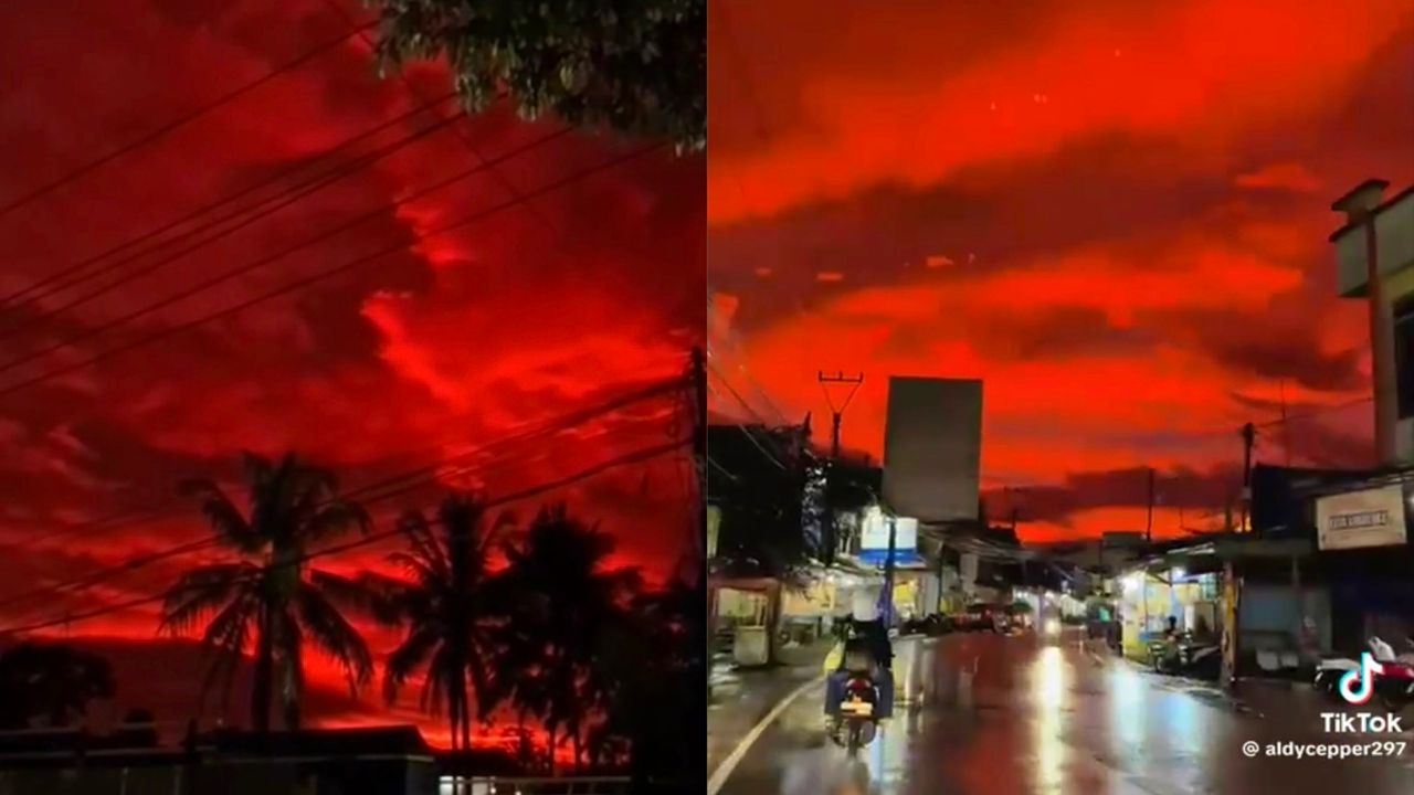 Penduduk cemas langit merah seperti darah