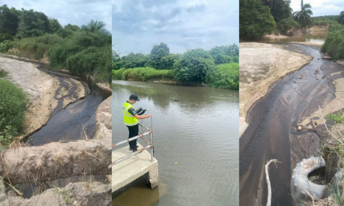 Johor DoE probes blackened Sungai Sayong