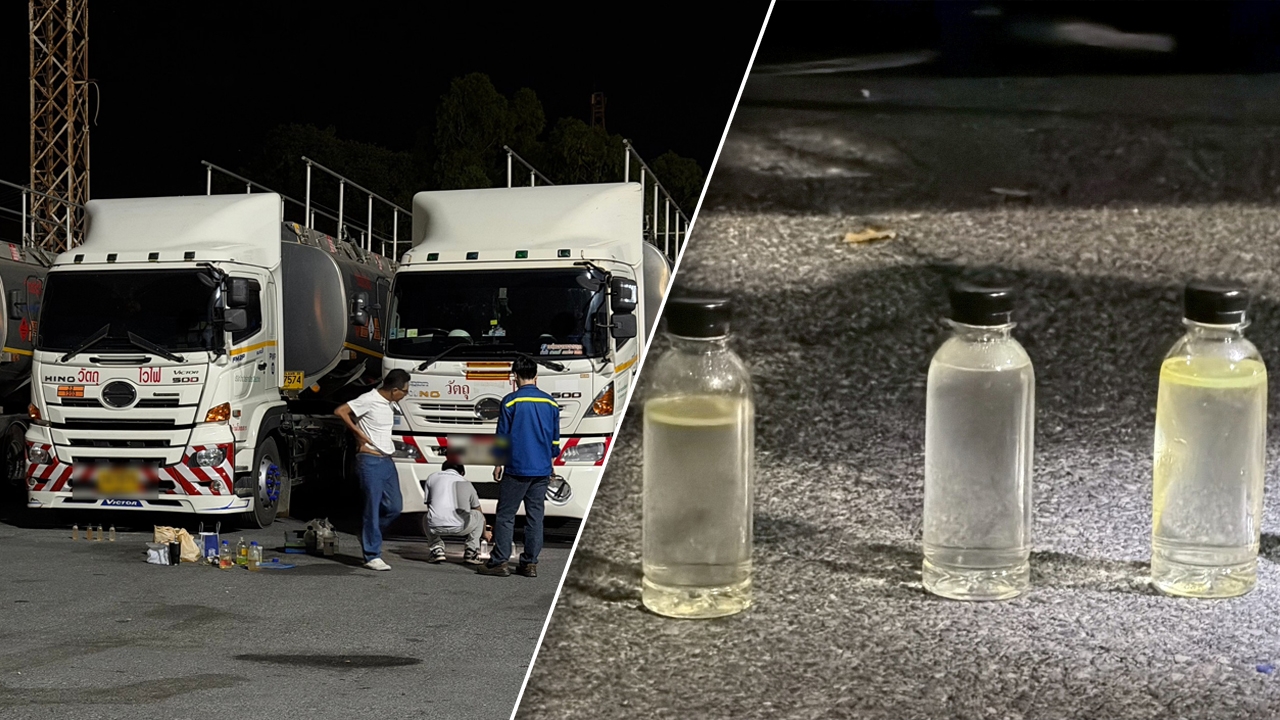 3 pemandu lori tangki kebas diesel, ganti air