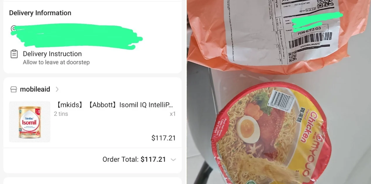 Pesan susu formula, dapat mi cawan