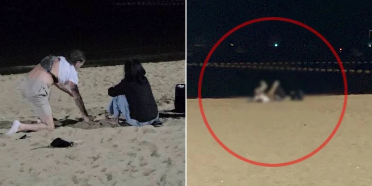 Polis cekup pelancong berasmara di tepi pantai