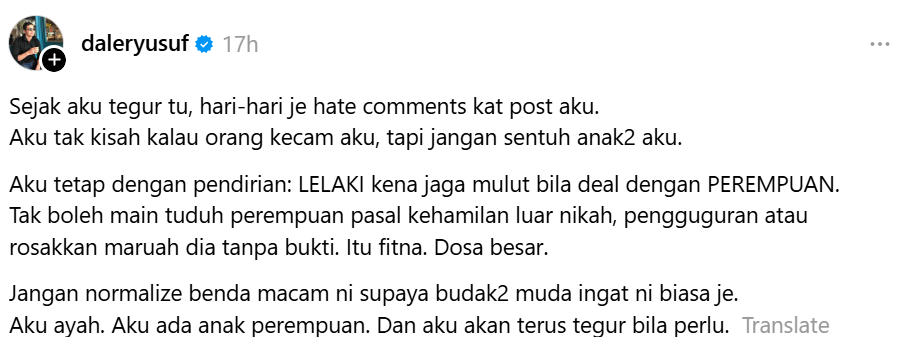 Daler Yusuf - Tak Kisah Kalau Orang Nak Kecam Saya