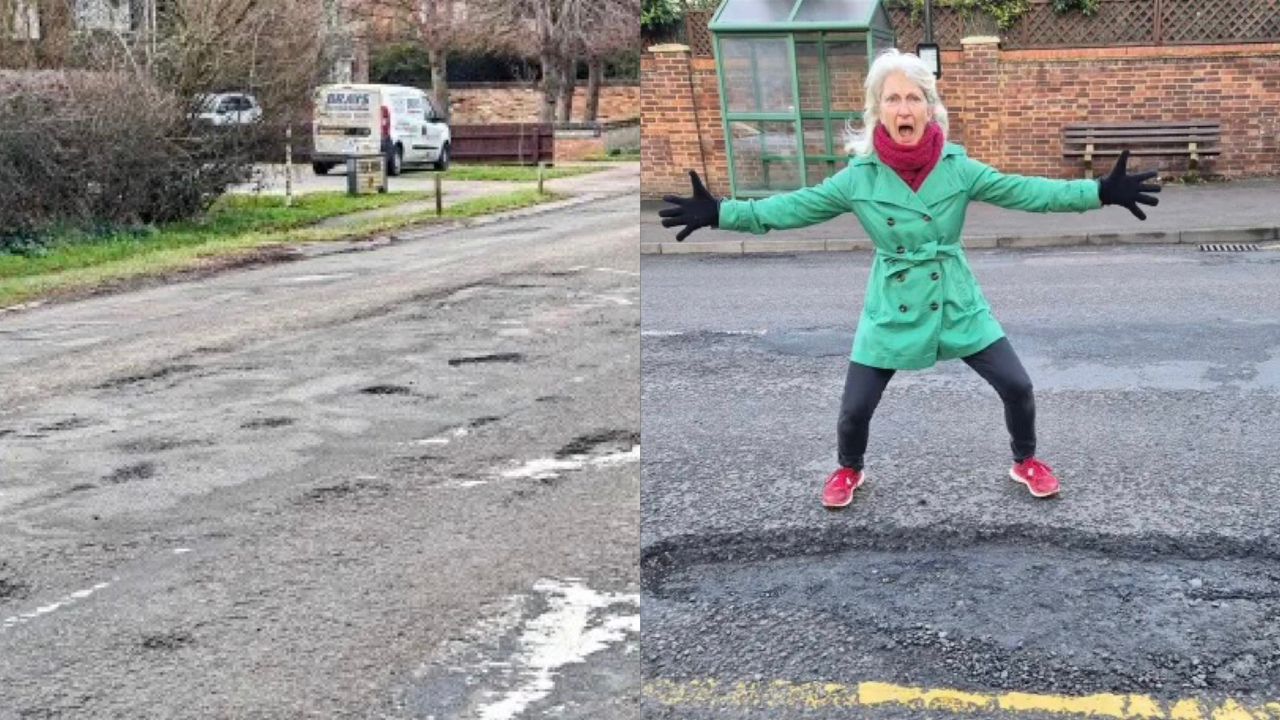 Lubang jalan bersaiz manusia