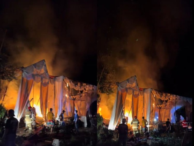 Khemah kenduri terbakar beberapa jam sebelum kahwin