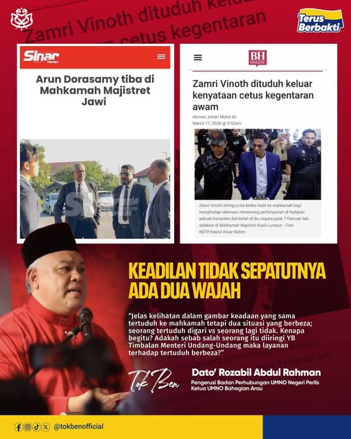 Bila Hukum Jadi Pilih Kasih: UMNO Perlis Bidas Keras ‘Layanan Istimewa’ – Rozabil