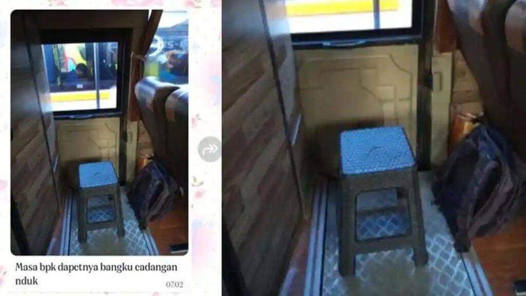 Penumpang bas diberi kerusi plastik semasa pulang beraya