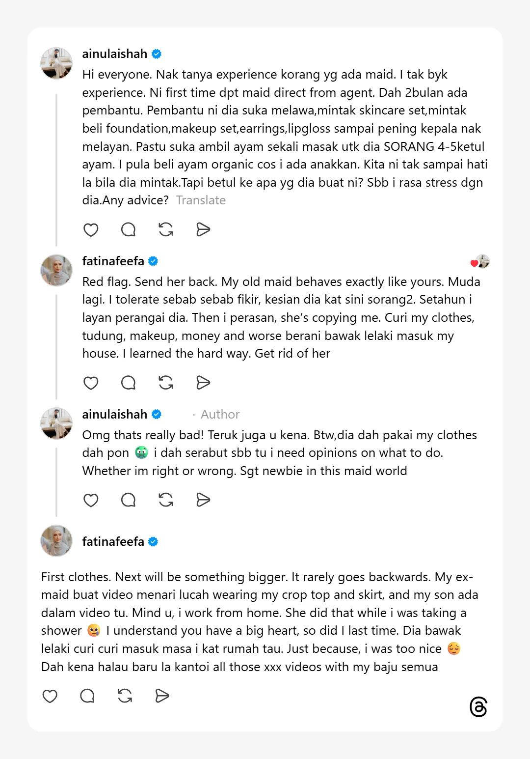 Fatin Afeefa Kongsi Pengalaman Berhadapan ‘Maid’ Bermasalah