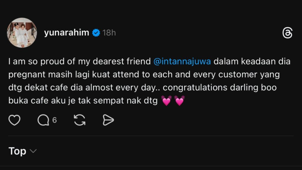Yuna Rahim Kagum Lihat Intan Najuwa