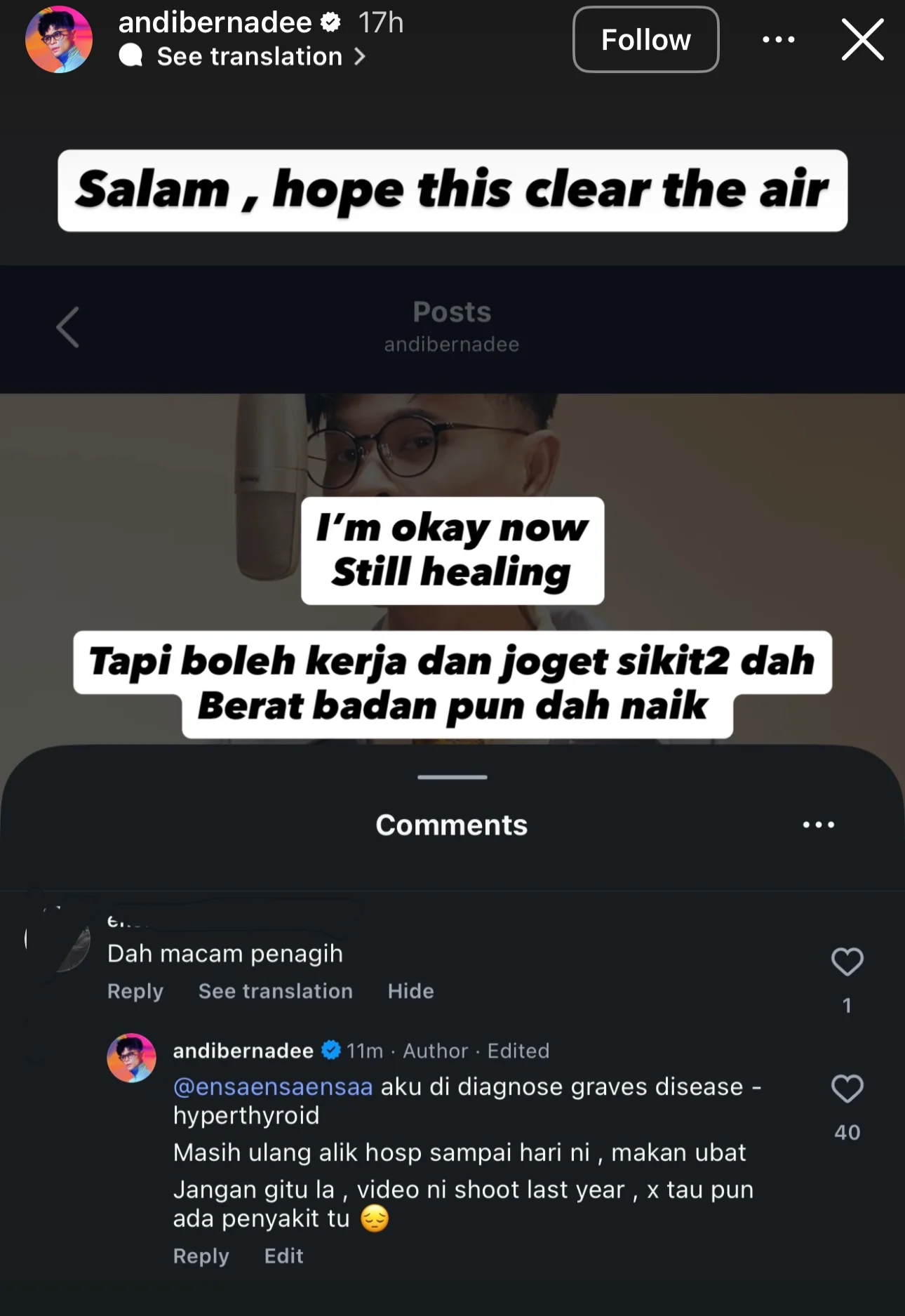 Andi Bernadee Dituduh Kurus Seperti Penagih