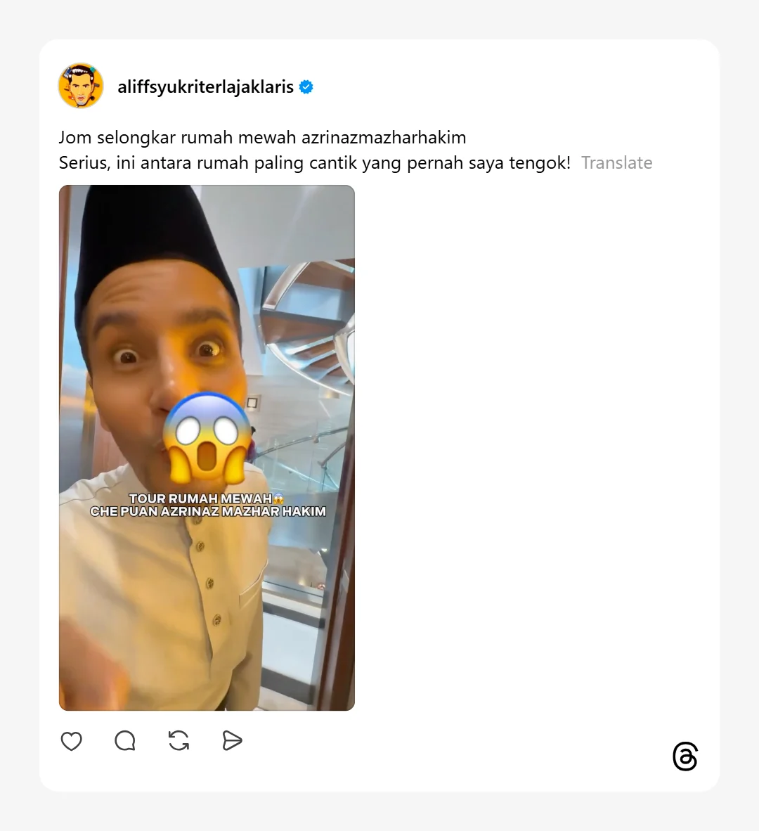 Aliff Syukri Teruja Dapat Selongkar Rumah Azrinaz Mazhar Hakim
