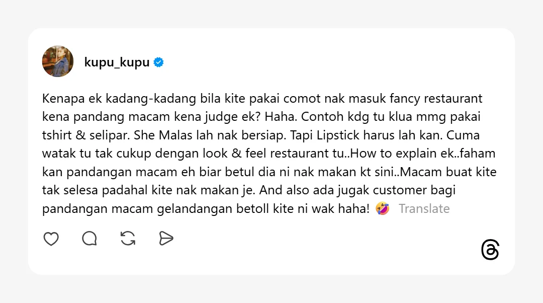 Nabila Huda Kongsi Pengalaman Dapat Layanan ‘Double Standard’ Di Restoran Kerana Penampilan ‘Comot’?