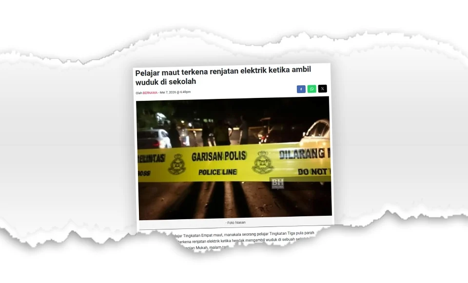 Pelajar maut terkena renjatan elektrik: JPN Sarawak mula siasatan dalaman