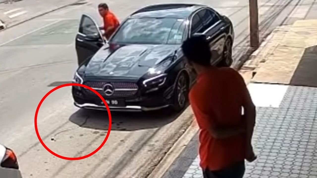 Pemandu Mercedes lesap lepas cabut ‘clamp’ tayar