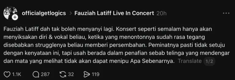 Ini Sebab Kenapa Konsert Fauziah Latiff ‘Full House’ [VIDEO] 