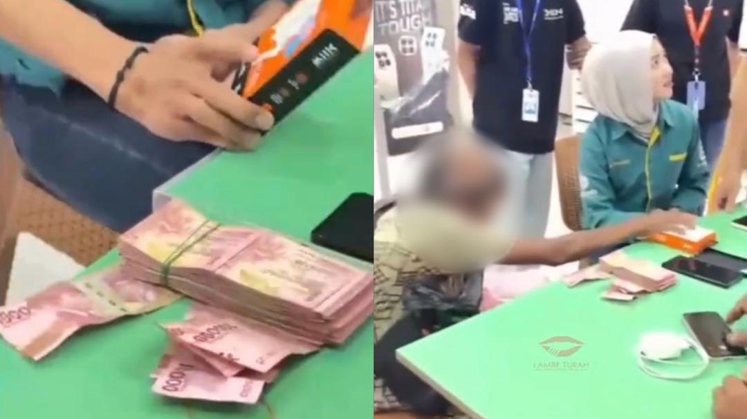 Peminta sedekah beli iPhone secara tunai