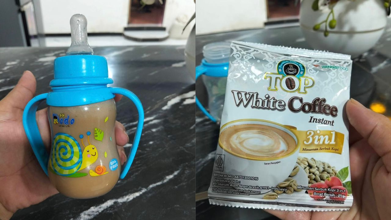 Wanita beri anak minum kopi ‘instant’, susu pekat setiap hari