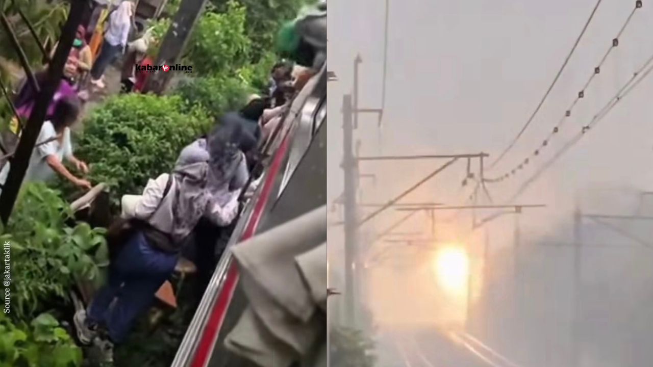 Beribu-ribu penumpang jalan kaki, landasan disambar petir