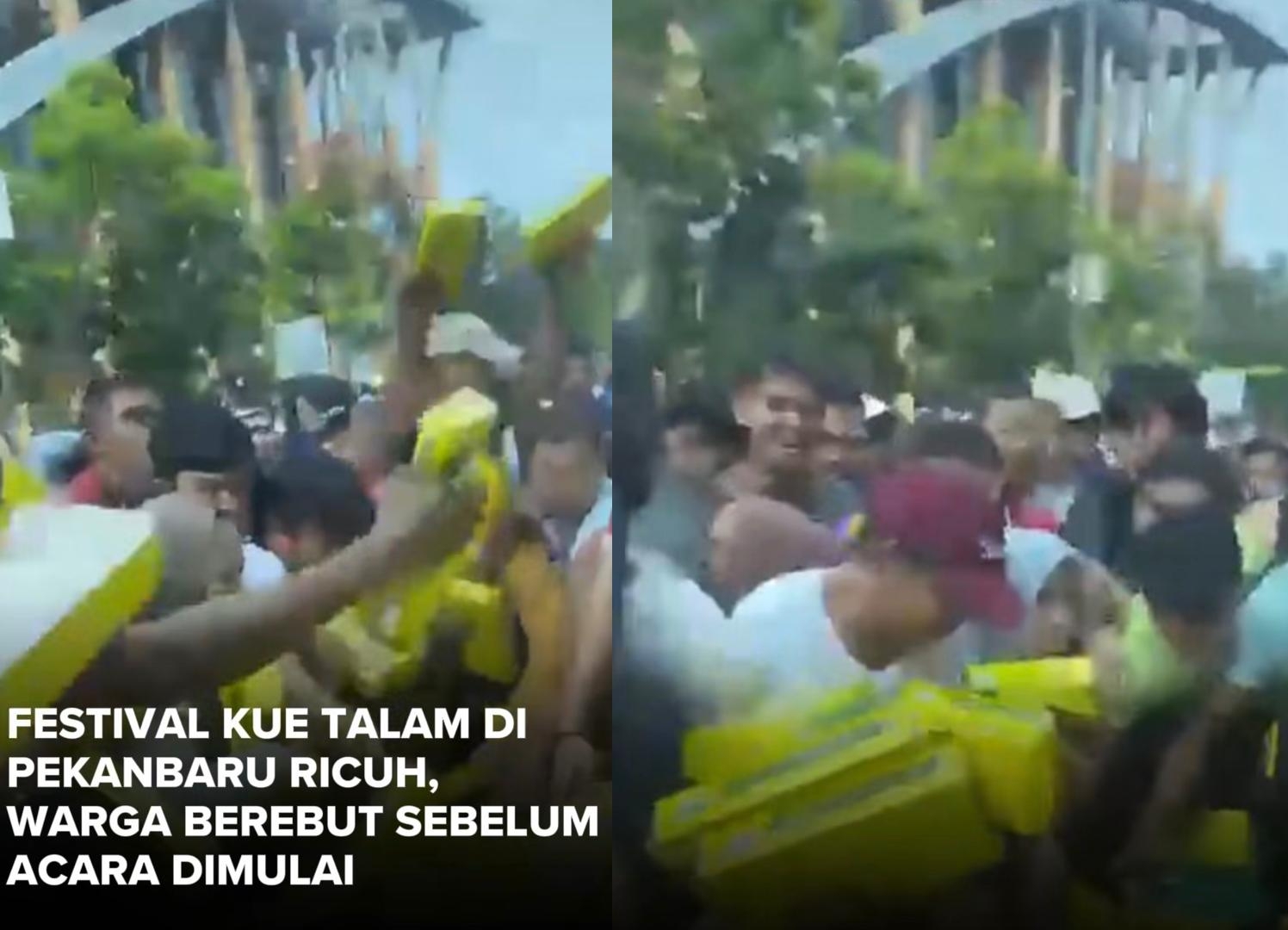 Kecoh orang ramai berebut kebas kuih talam durian