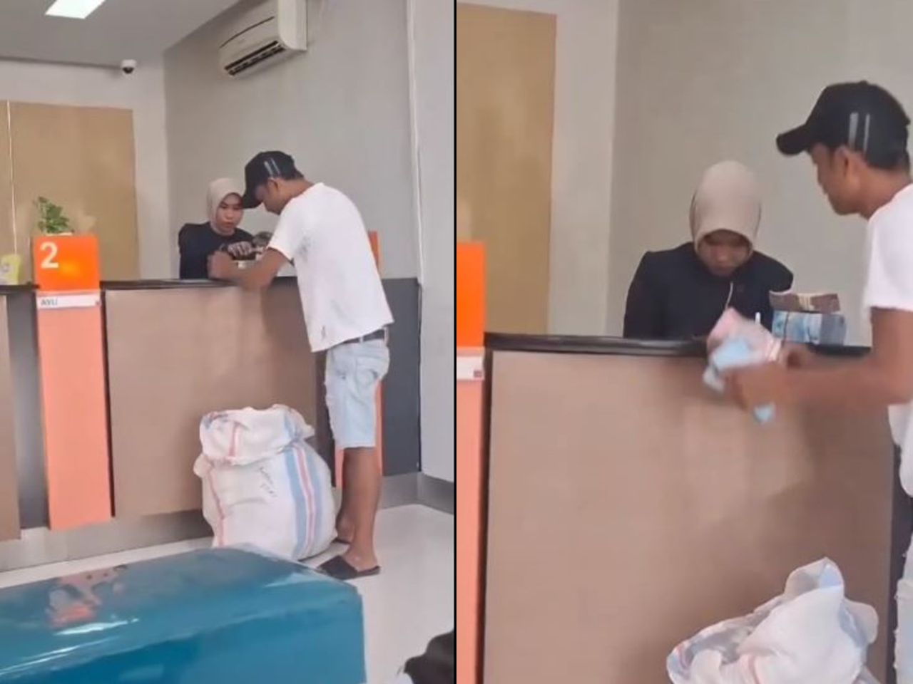 Lelaki pakai selipar bawa wang seguni ke bank