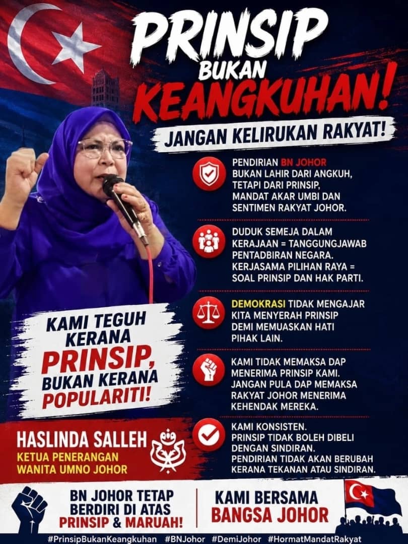 Prinsip BN Johor Bukan Keangkuhan, Jangan Kelirukan Rakyat – Haslinda Salleh