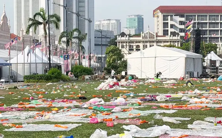 Dataran Merdeka left strewn with garbage after World Cup final watch party